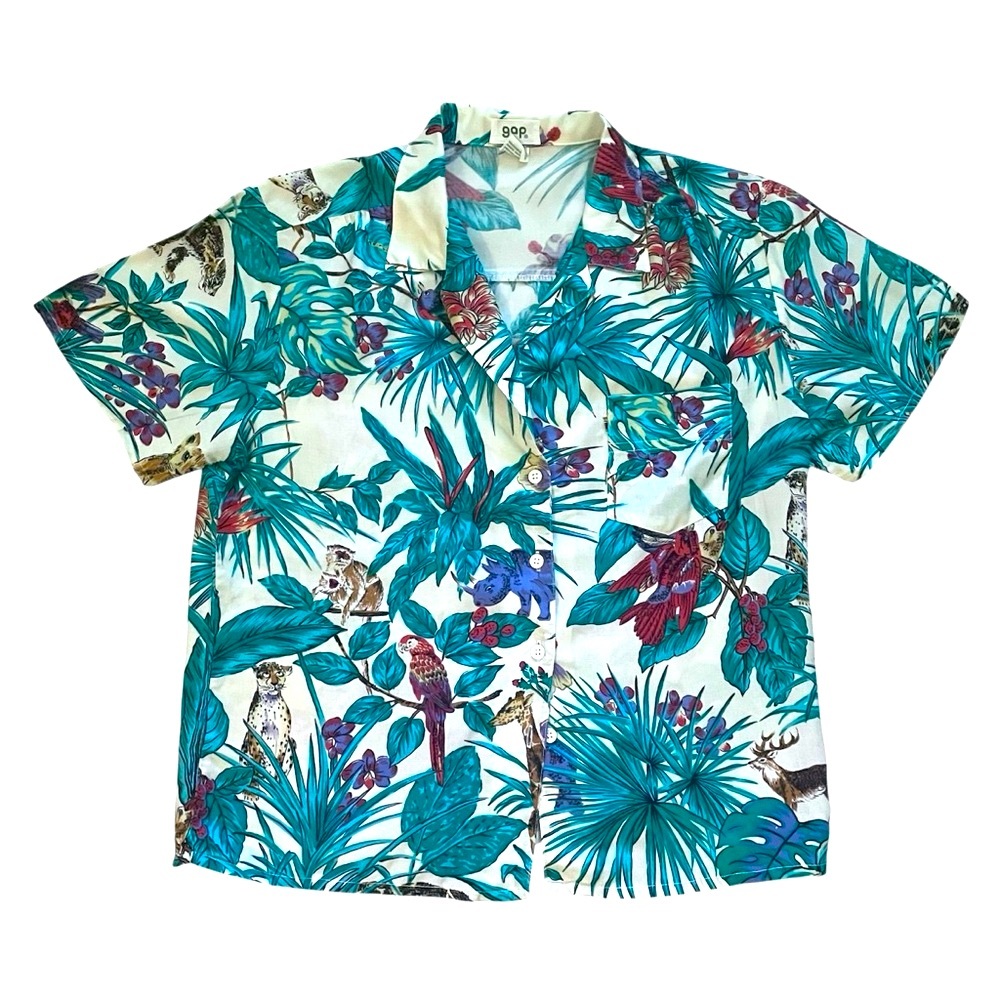 Vintage GAP Tropical casual Button Down Shirt
